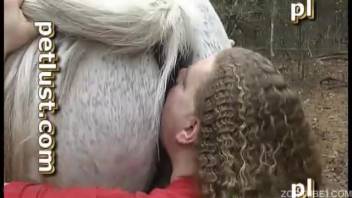 Well-endowed man enthusiastically slamming into this equine's steamy opening