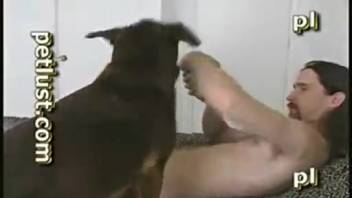 Aroused guy eats out and pounds his pet's hot snatch