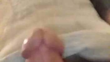 Bare dude savors a rigid canine dick in his rear and throat